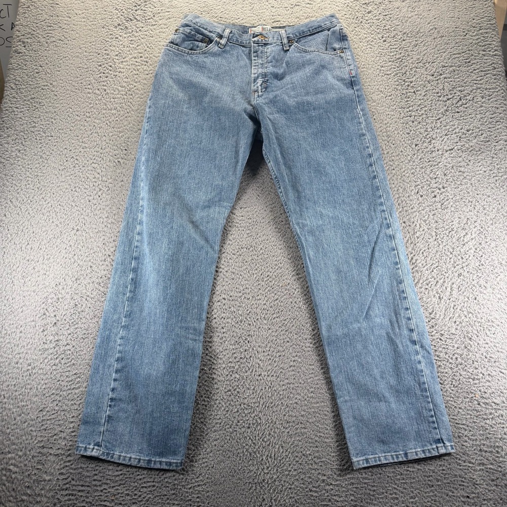 Bailey's Point Jeans Mens 34x32 Blue Cotton Denim Straight Relaxed Fit Workwear